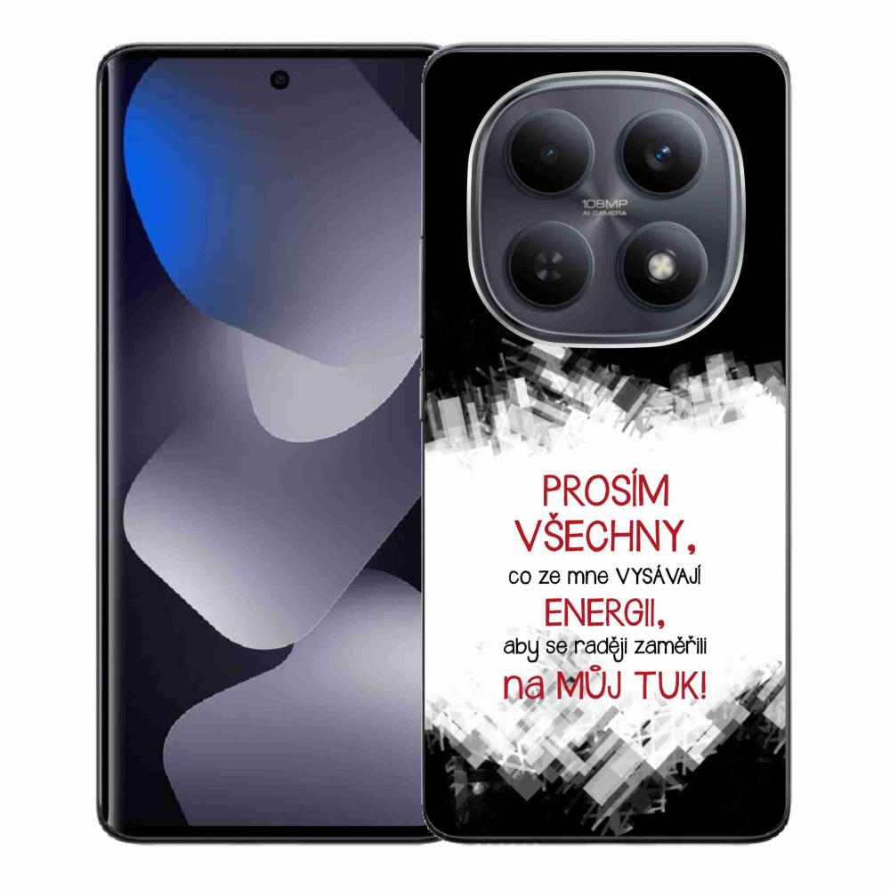 Gelový kryt mmCase na Xiaomi Redmi Note 15 4G - vtipný text 1 červený