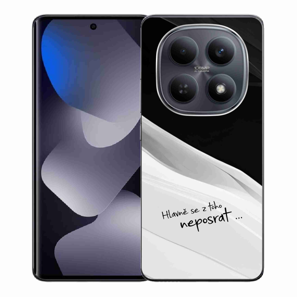 Gelový kryt mmCase na Xiaomi Redmi Note 15 4G - vtipný text 13 bíločerné pozadí