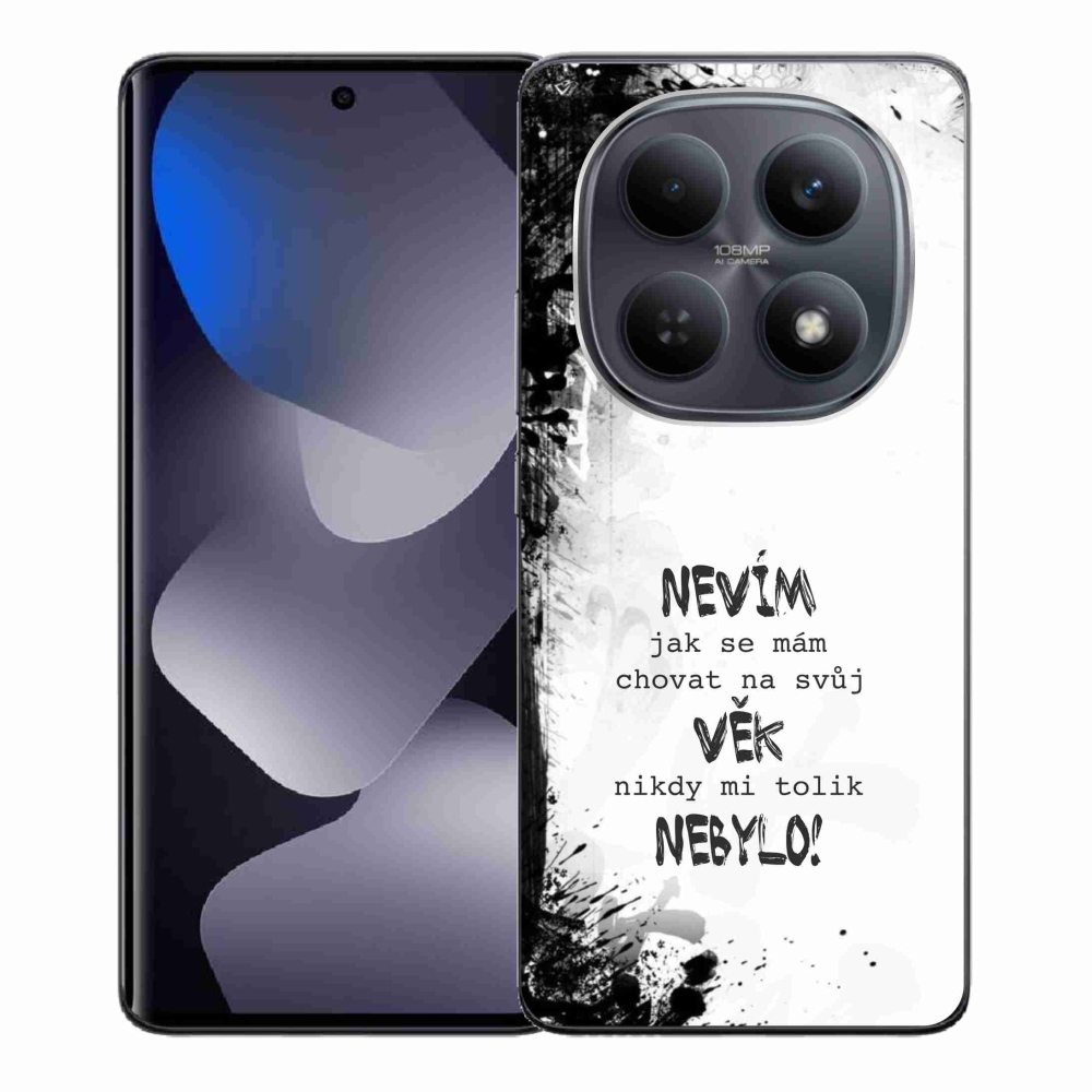 Gelový kryt mmCase na Xiaomi Redmi Note 15 4G - vtipný text 14 bílé pozadí