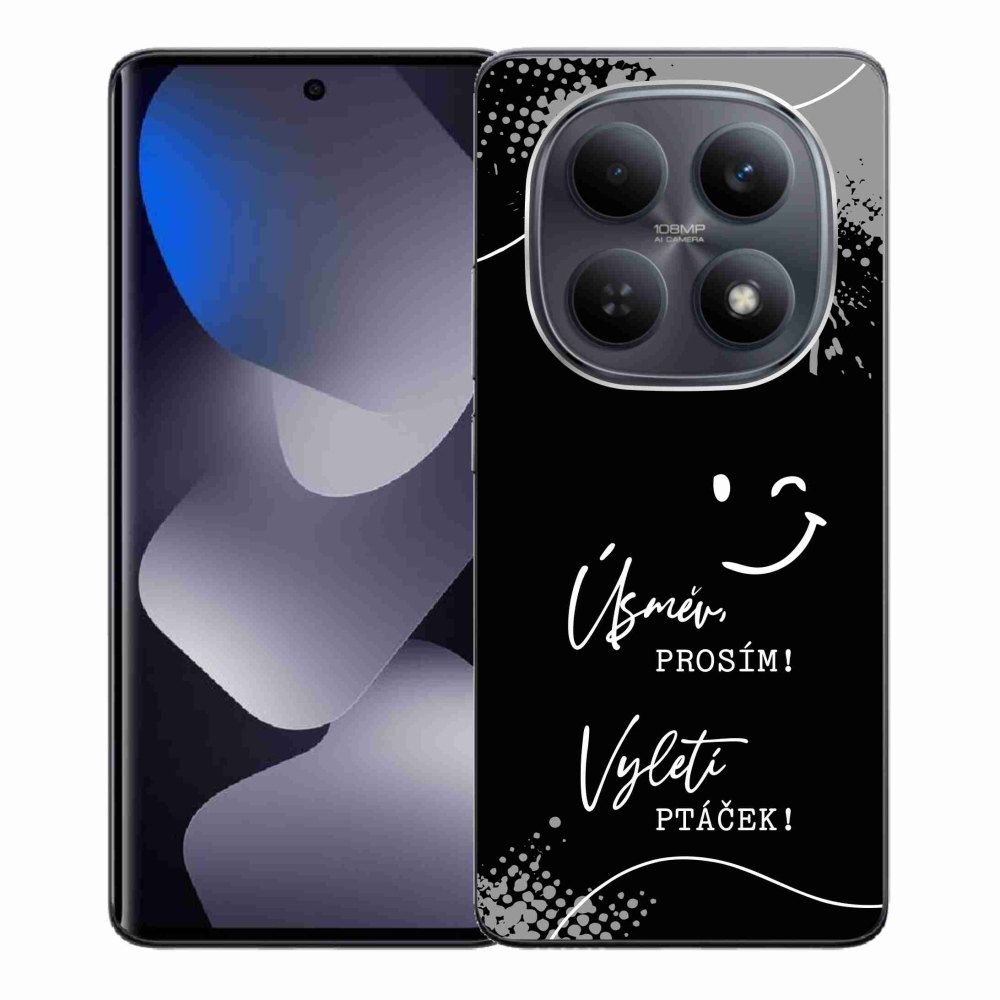 Gelový kryt mmCase na Xiaomi Redmi Note 15 4G - vtipný text 4 černé pozadí
