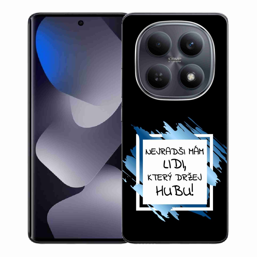 Gelový kryt mmCase na Xiaomi Redmi Note 15 4G - vtipný text 7 bíločerné pozadí
