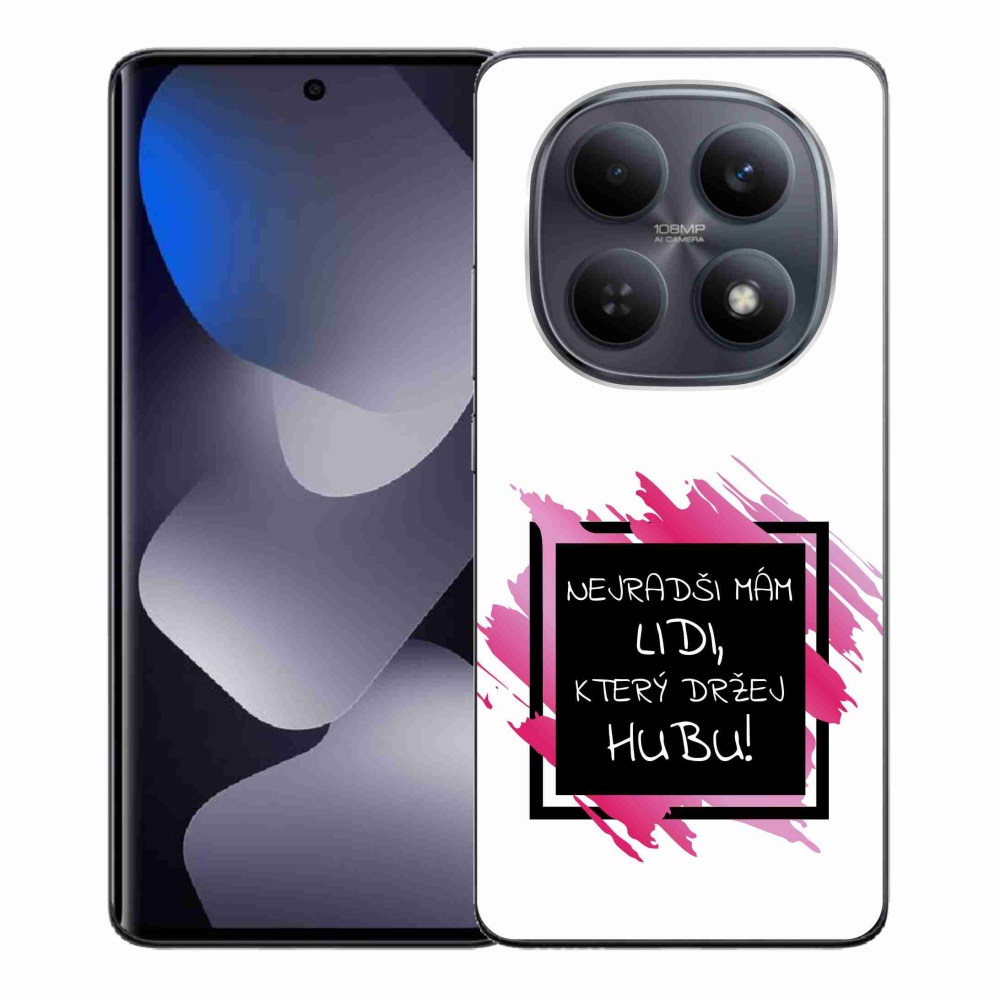 Gelový kryt mmCase na Xiaomi Redmi Note 15 4G - vtipný text 7 černobílé pozadí