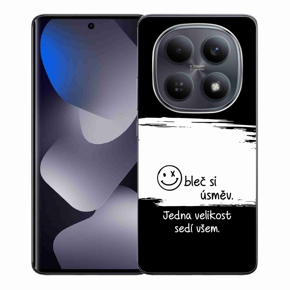 Gelový kryt mmCase na Xiaomi Redmi Note 15 4G - vtipný text 8 bíločerné pozadí