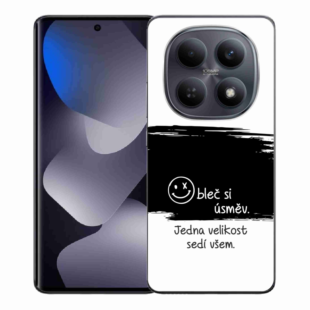 Gelový kryt mmCase na Xiaomi Redmi Note 15 4G - vtipný text 8 černobílé pozadí