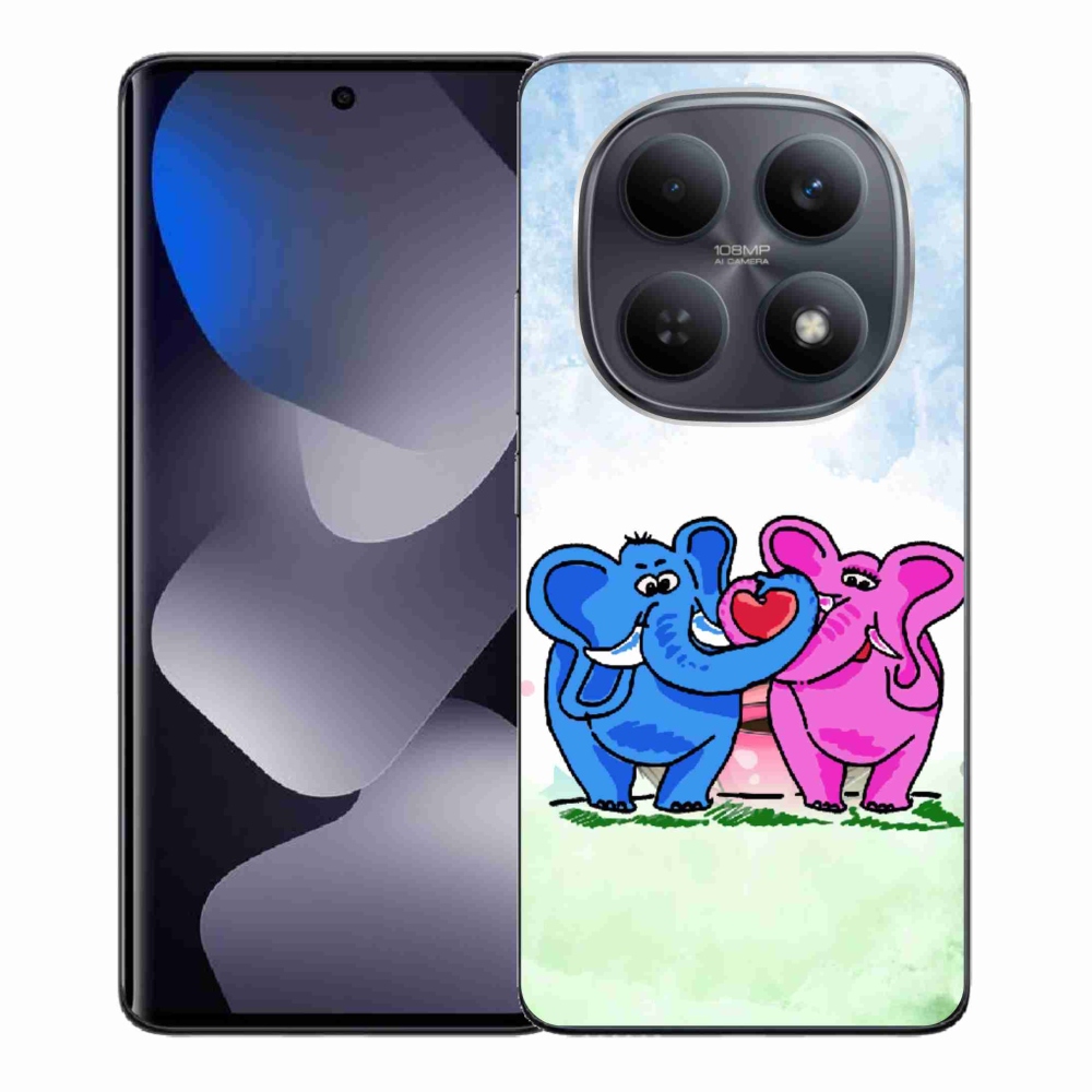 Gelový kryt mmCase na Xiaomi Redmi Note 15 4G - zamilovaní sloni