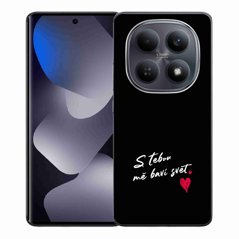 Gelový kryt mmCase na Xiaomi Redmi Note 15 4G - zamilovaný text 1 černé pozadí
