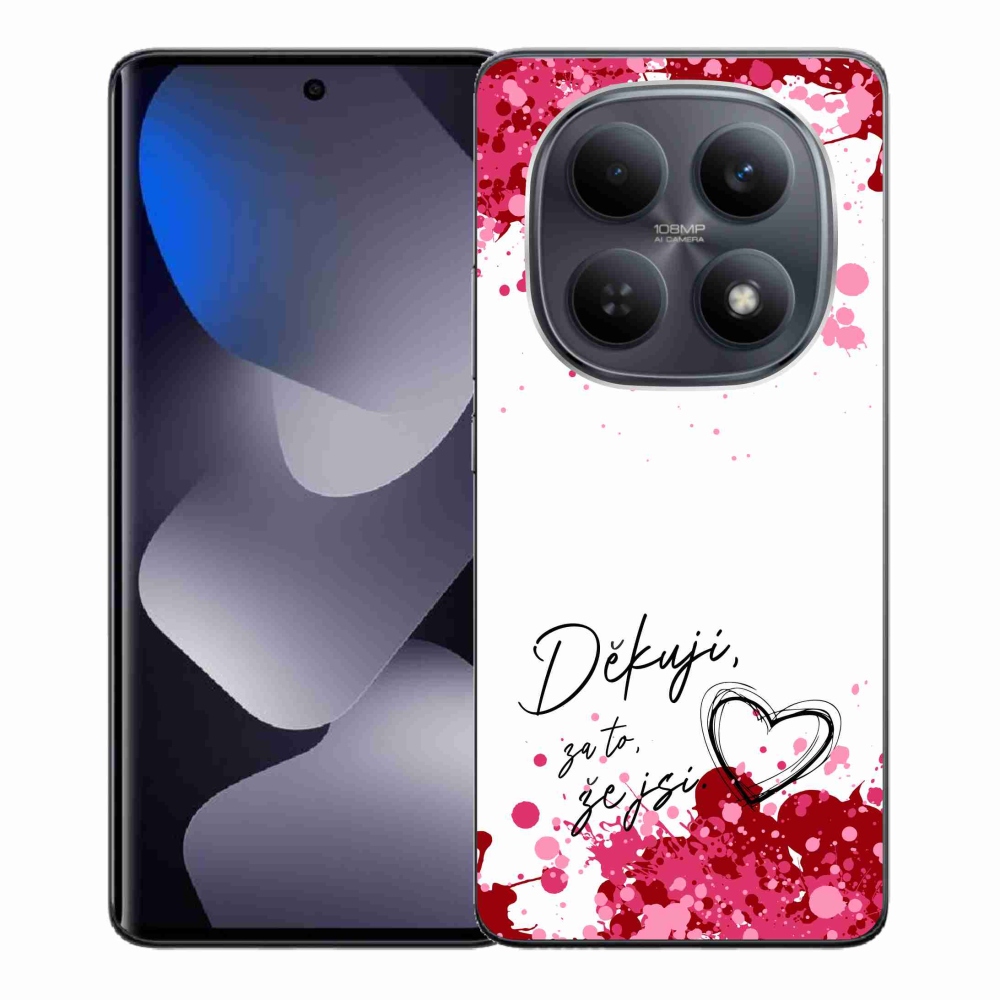 Gelový kryt mmCase na Xiaomi Redmi Note 15 4G - zamilovaný text 2 bílé pozadí