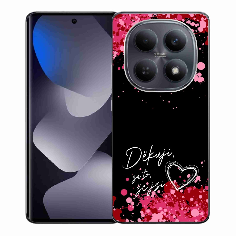 Gelový kryt mmCase na Xiaomi Redmi Note 15 4G - zamilovaný text 2 černé pozadí