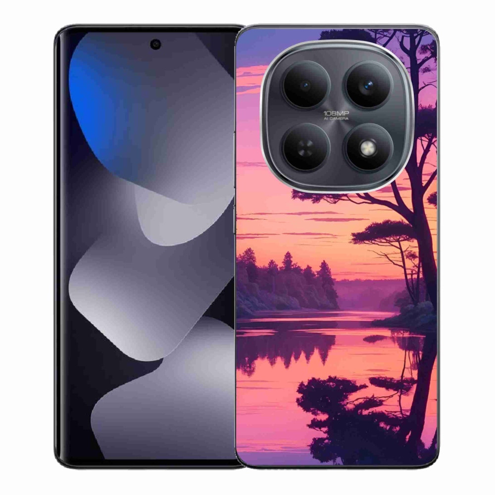 Gelový kryt mmCase na Xiaomi Redmi Note 15 4G - západ slunce nad jezerem
