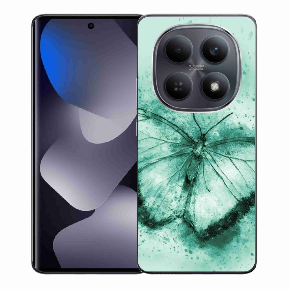 Gelový kryt mmCase na Xiaomi Redmi Note 15 4G - zelený motýl