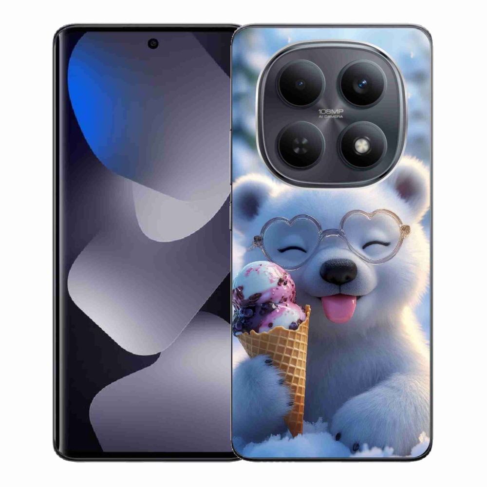 Gelový kryt mmCase na Xiaomi Redmi Note 15 5G/Poco M8 5G - medvídek se zmrzlinou
