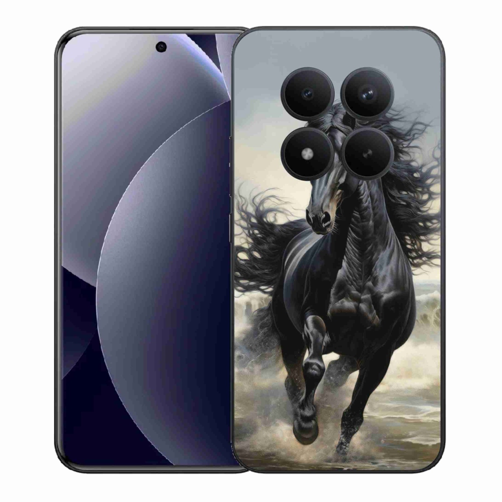 Gelový kryt mmCase na Xiaomi Redmi Note 15 Pro+ 5G - běžící černý kůň