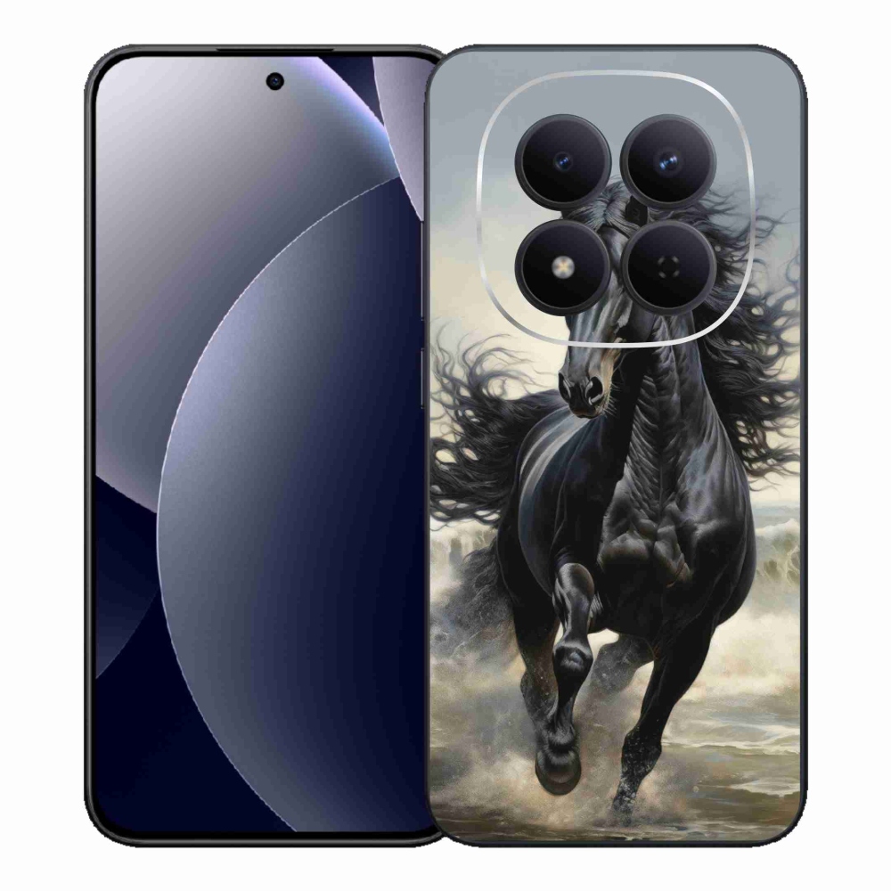 Gelový kryt mmCase na Xiaomi Redmi Note 15 Pro 5G - běžící černý kůň