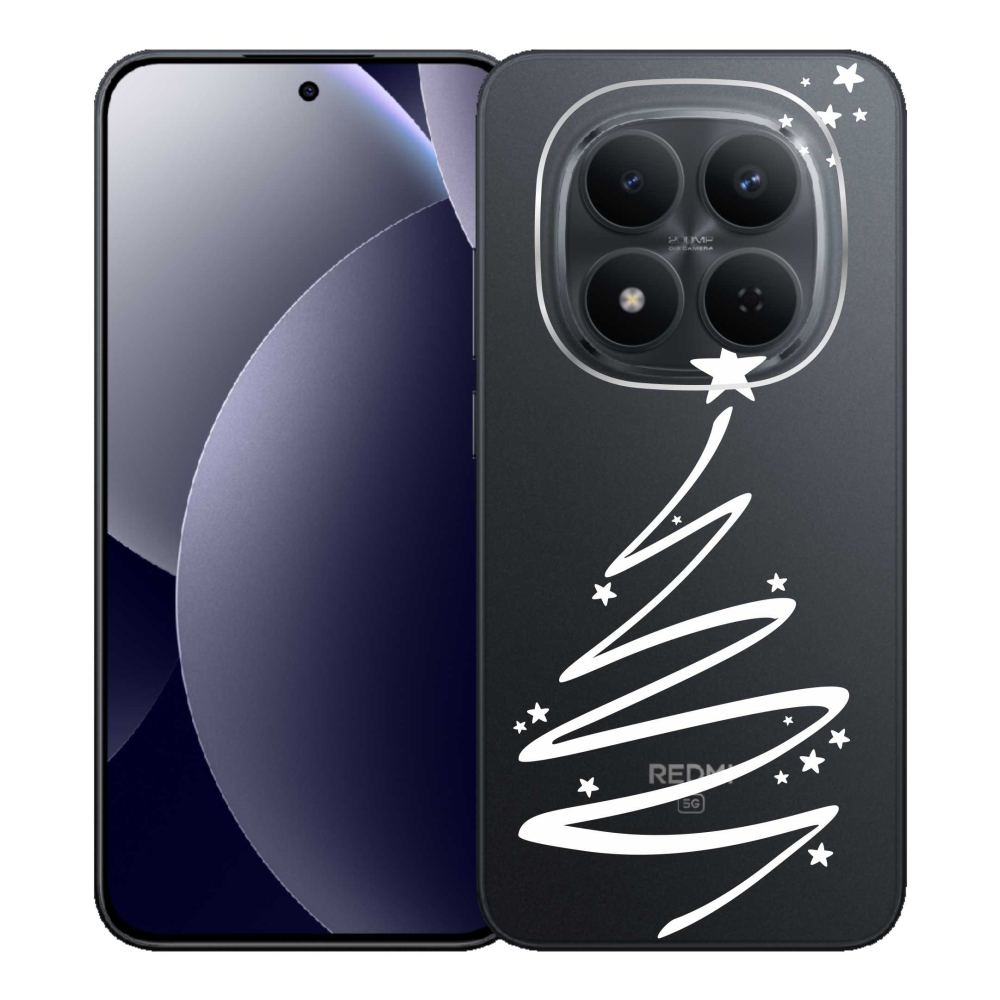 Gelový kryt mmCase na Xiaomi Redmi Note 15 Pro 5G - bílý stromeček na průhledném pozadí