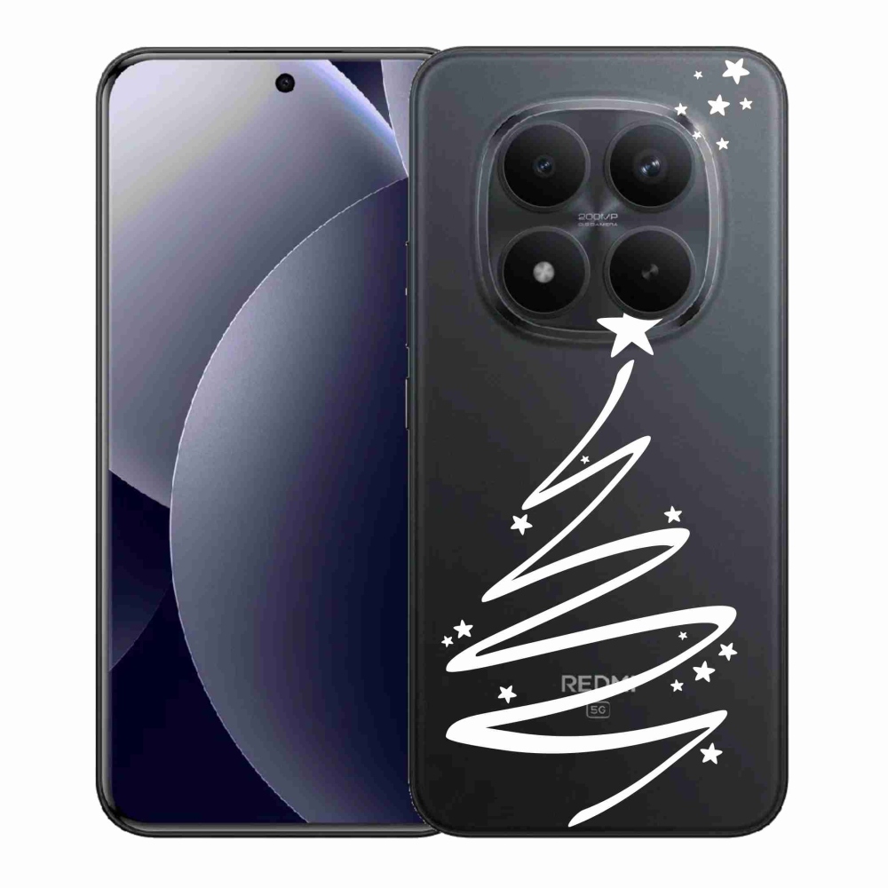 Gelový kryt mmCase na Xiaomi Redmi Note 15 Pro+ 5G/Xiaomi Poco M8 Pro 5G - bílý stromeček na průhledném pozadí