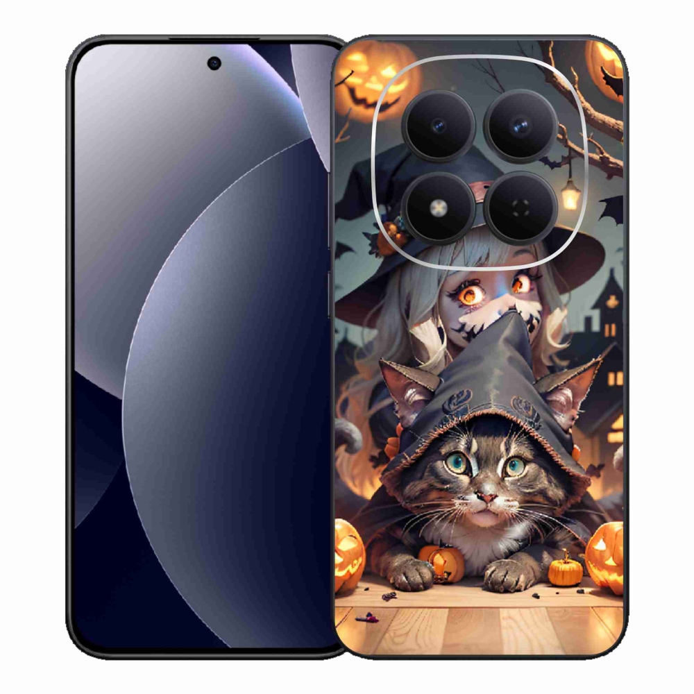 Gelový kryt mmCase na Xiaomi Redmi Note 15 Pro 5G - čarodějnice s kočkou