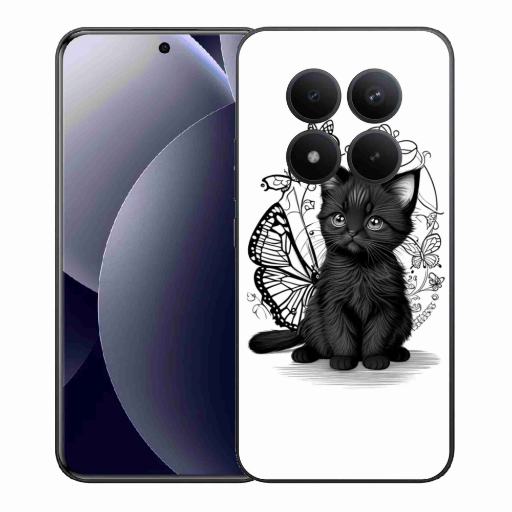 Gelový kryt mmCase na Xiaomi Redmi Note 15 Pro+ 5G/Xiaomi Poco M8 Pro 5G - černé kotě