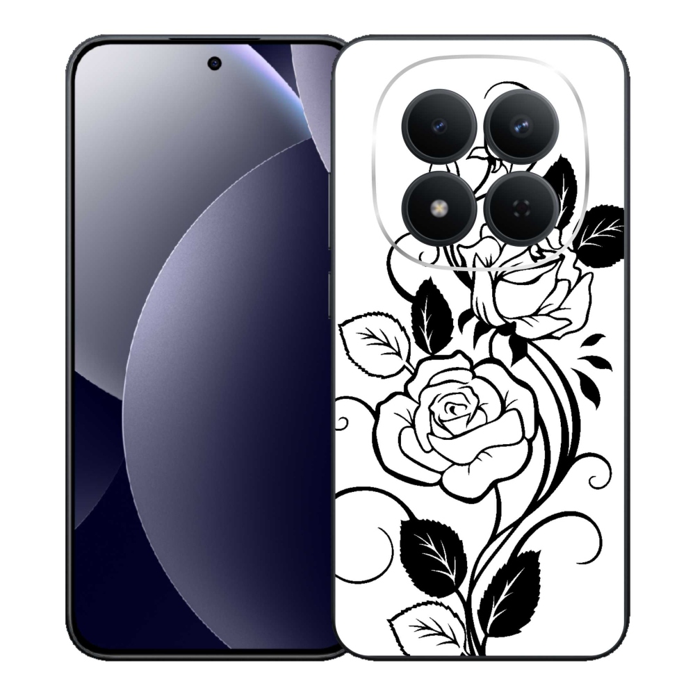 Gelový kryt mmCase na Xiaomi Redmi Note 15 Pro 5G - černobílá růže