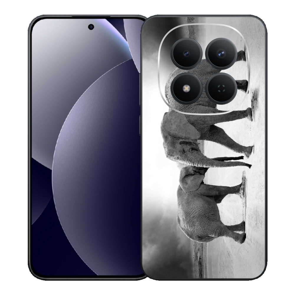 Gelový kryt mmCase na Xiaomi Redmi Note 15 Pro 5G - černobílí sloni