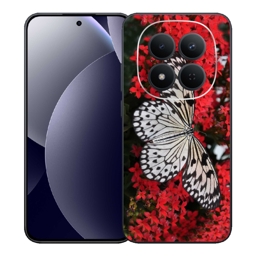 Gelový kryt mmCase na Xiaomi Redmi Note 15 Pro 5G - černobílý motýl 1
