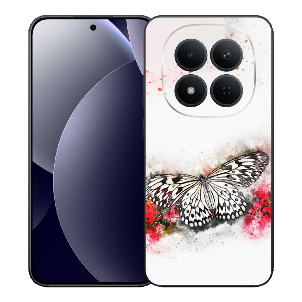 Gelový kryt mmCase na Xiaomi Redmi Note 15 Pro 5G - černobílý motýl