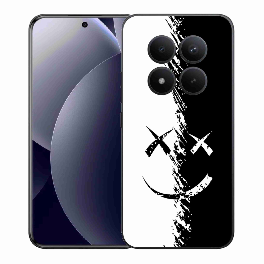 Gelový kryt mmCase na Xiaomi Redmi Note 15 Pro+ 5G/Xiaomi Poco M8 Pro 5G - černobílý smajlík