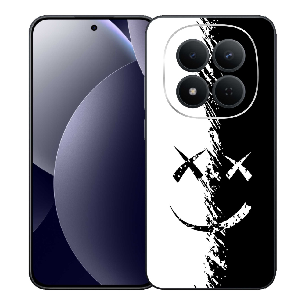 Gelový kryt mmCase na Xiaomi Redmi Note 15 Pro 5G - černobílý smajlík