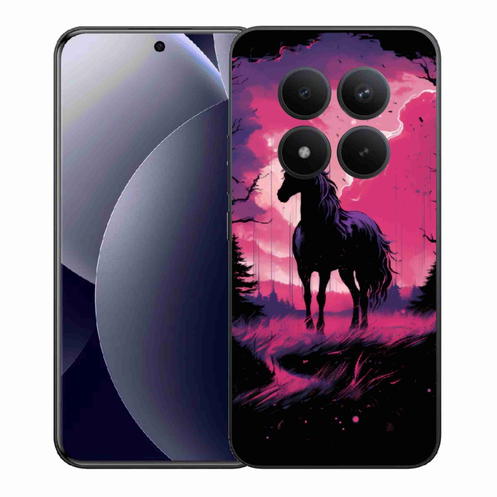 Gelový kryt mmCase na Xiaomi Redmi Note 15 Pro+ 5G/Xiaomi Poco M8 Pro 5G - černý kreslený kůň 1