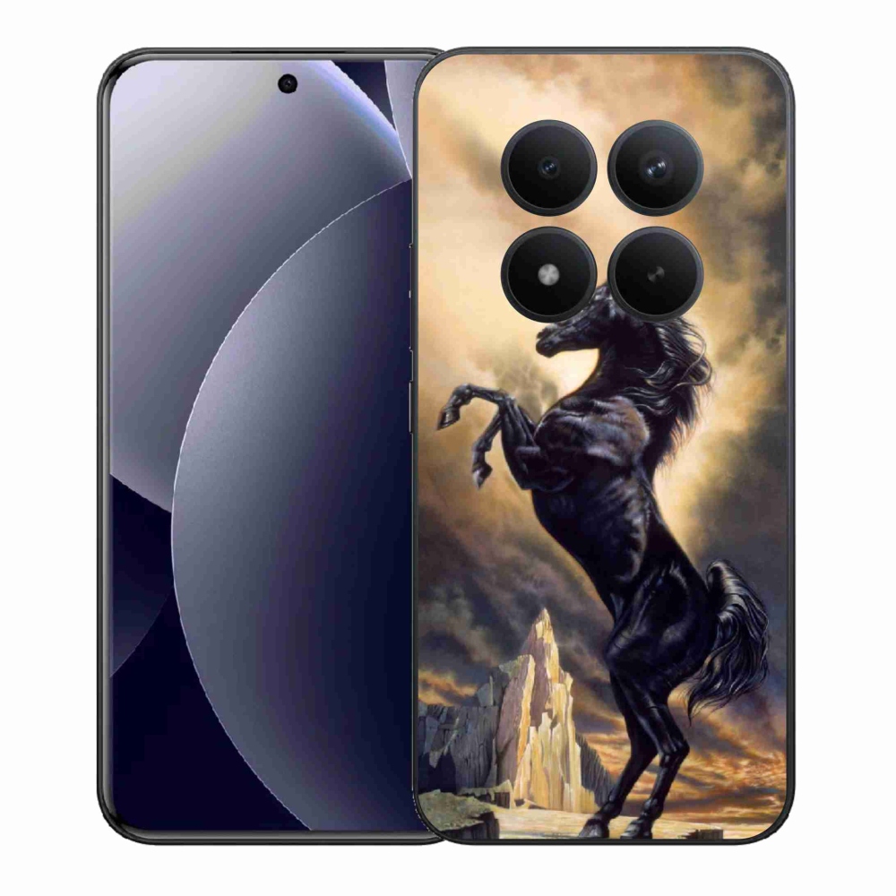 Gelový kryt mmCase na Xiaomi Redmi Note 15 Pro+ 5G/Xiaomi Poco M8 Pro 5G - černý kreslený kůň