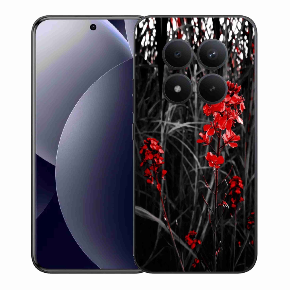 Gelový kryt mmCase na Xiaomi Redmi Note 15 Pro+ 5G/Xiaomi Poco M8 Pro 5G - červená rostlina