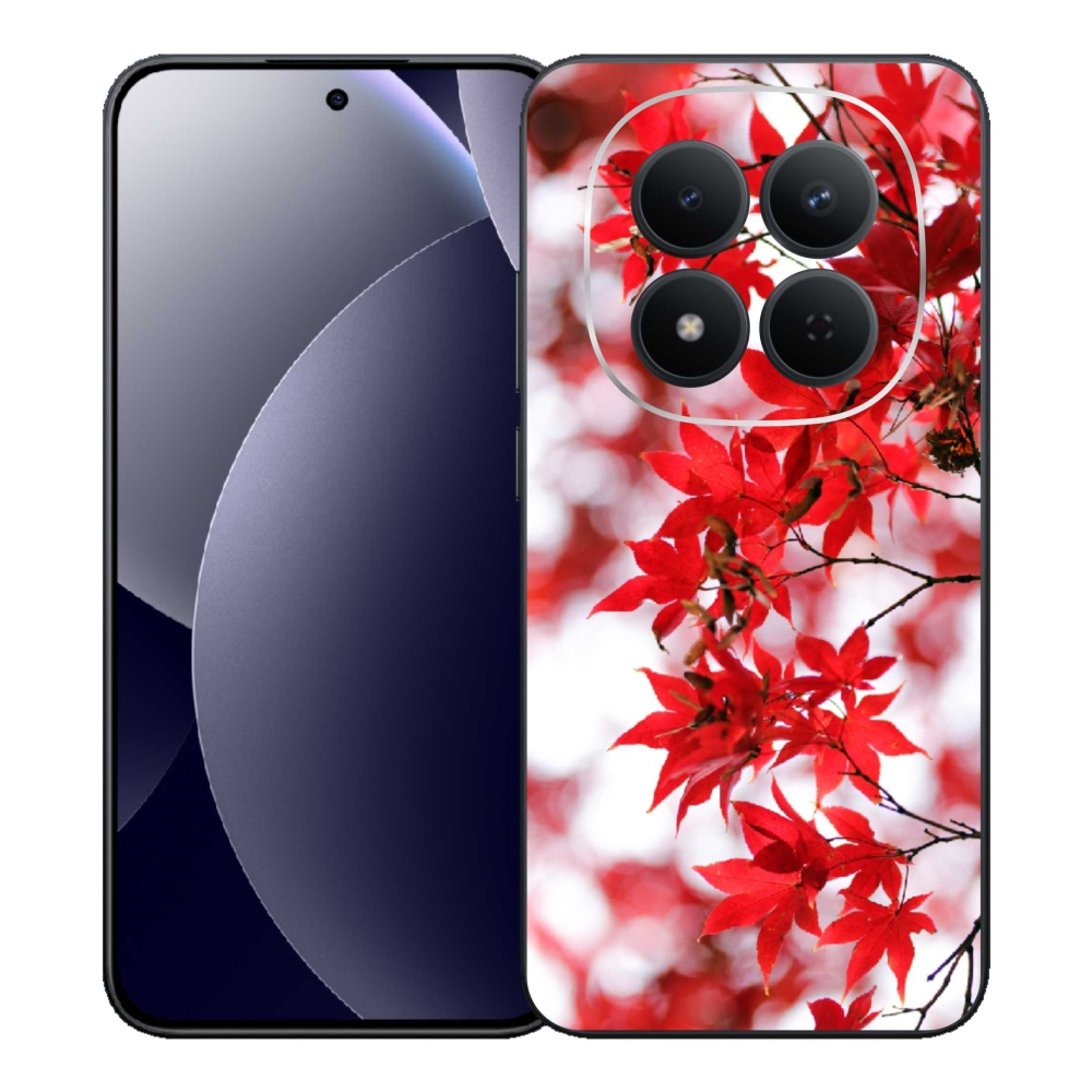 Gelový kryt mmCase na Xiaomi Redmi Note 15 Pro 5G - červené listy
