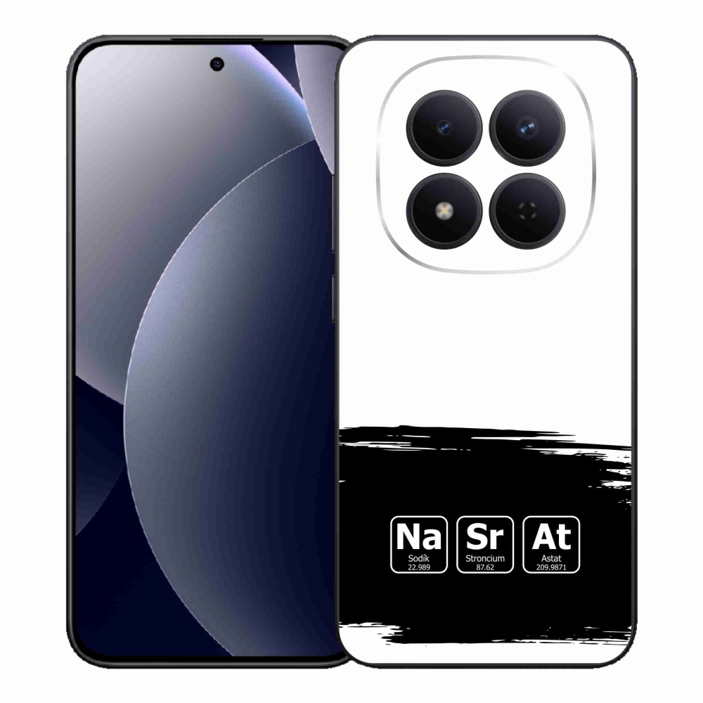 Gelový kryt mmCase na Xiaomi Redmi Note 15 Pro 5G - chemické prvky černobílé pozadí