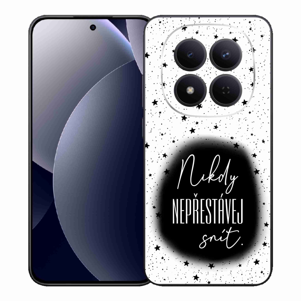Gelový kryt mmCase na Xiaomi Redmi Note 15 Pro 5G - citát 1 černobílé pozadí