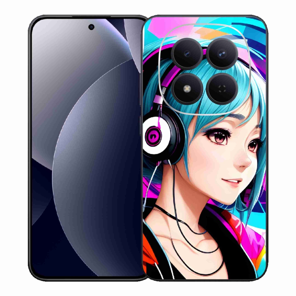 Gelový kryt mmCase na Xiaomi Redmi Note 15 Pro 5G - dívka se sluchátky