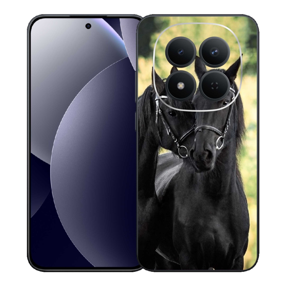 Gelový kryt mmCase na Xiaomi Redmi Note 15 Pro 5G - dva černí koně