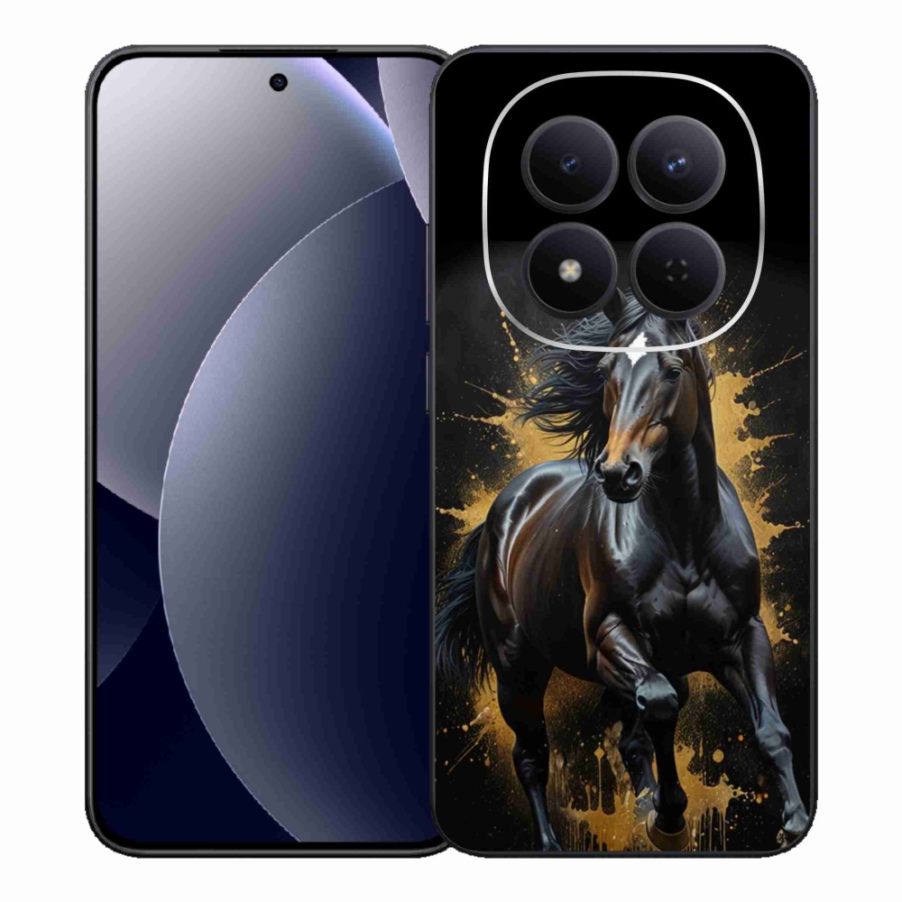 Gelový kryt mmCase na Xiaomi Redmi Note 15 Pro 5G - elegantní černý hřebec