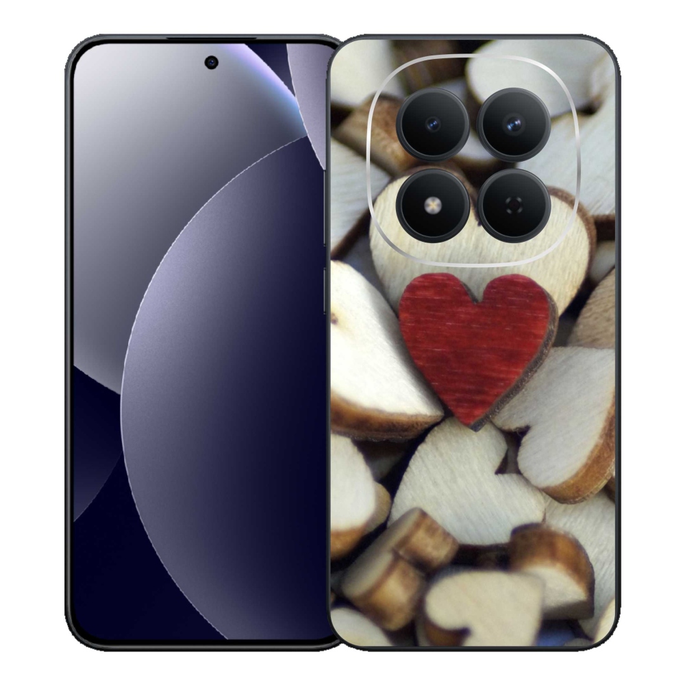 Gelový kryt mmCase na Xiaomi Redmi Note 15 Pro 5G - gravírované červené srdce 