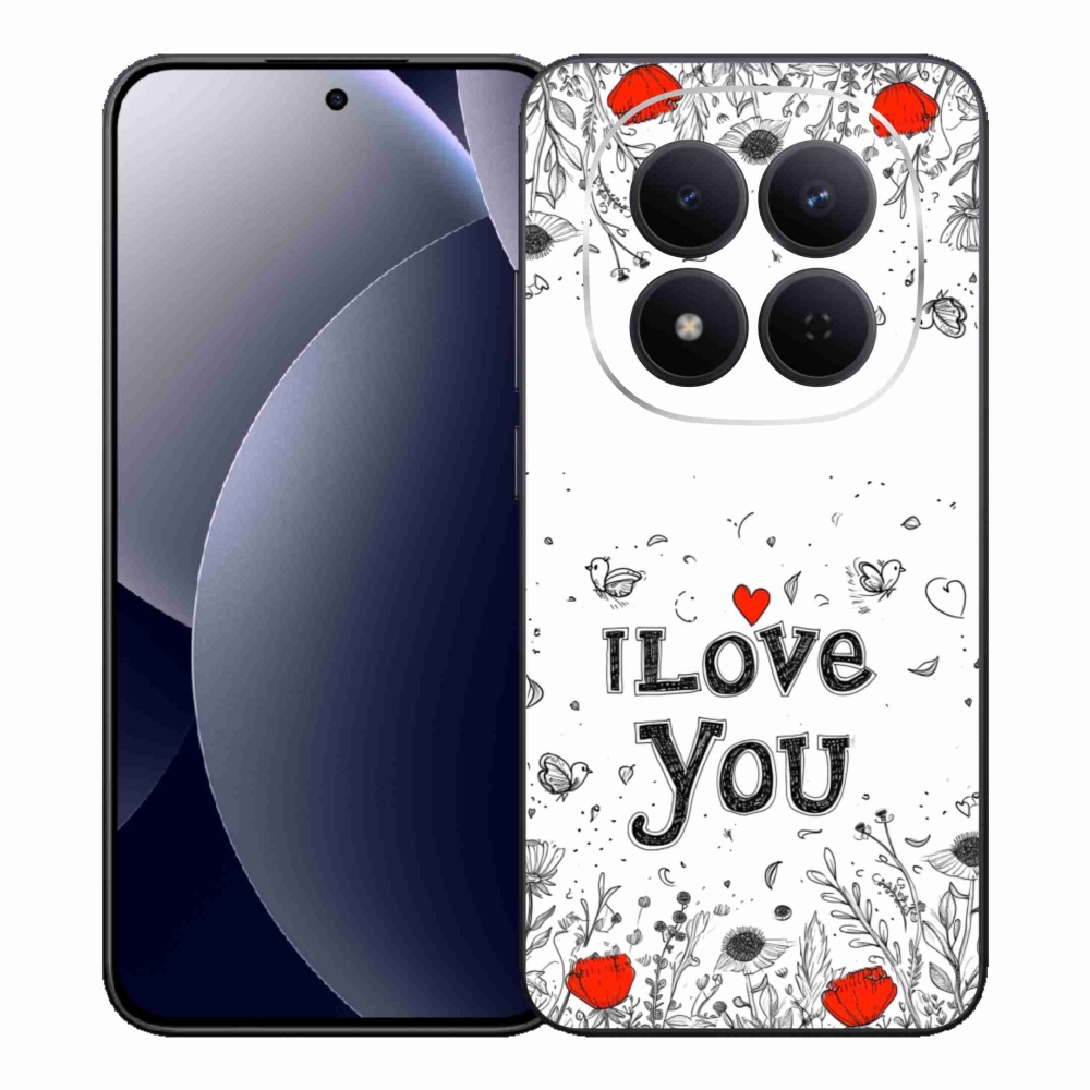 Gelový kryt mmCase na Xiaomi Redmi Note 15 Pro 5G - I love you bílé pozadí