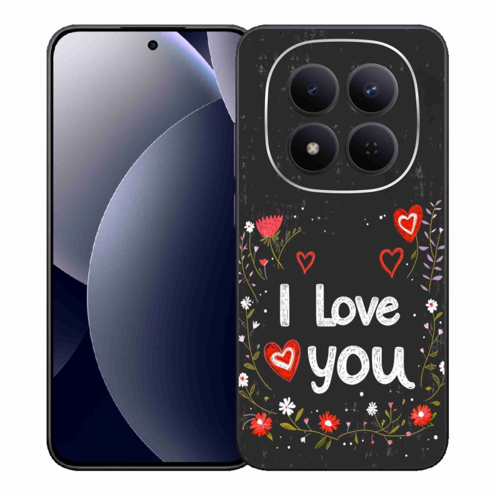 Gelový kryt mmCase na Xiaomi Redmi Note 15 Pro 5G - I love you černé pozadí