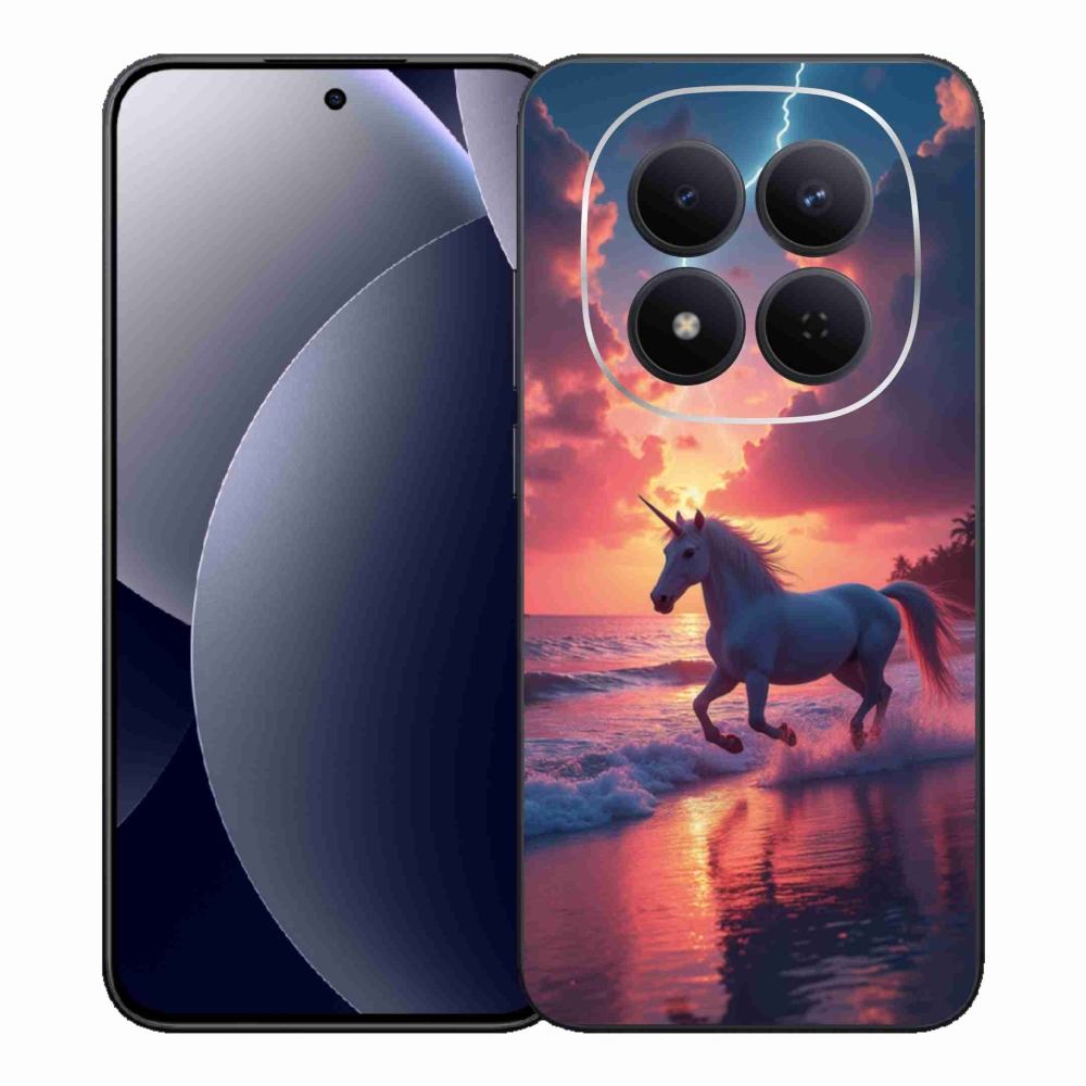 Gelový kryt mmCase na Xiaomi Redmi Note 15 Pro 5G - jednorožec na pláži