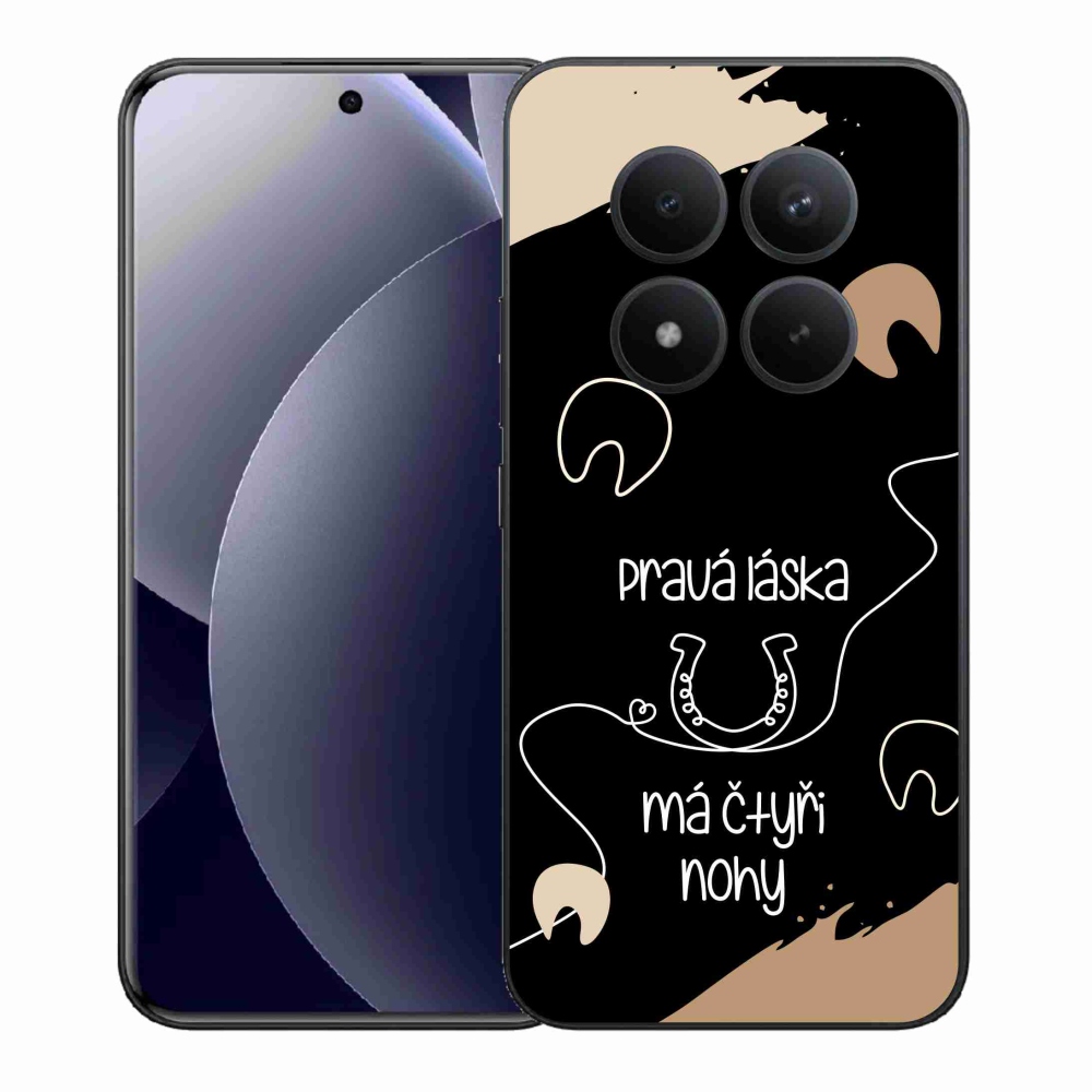 Gelový kryt mmCase na Xiaomi Redmi Note 15 Pro+ 5G/Xiaomi Poco M8 Pro 5G - koňský motiv černé pozadí