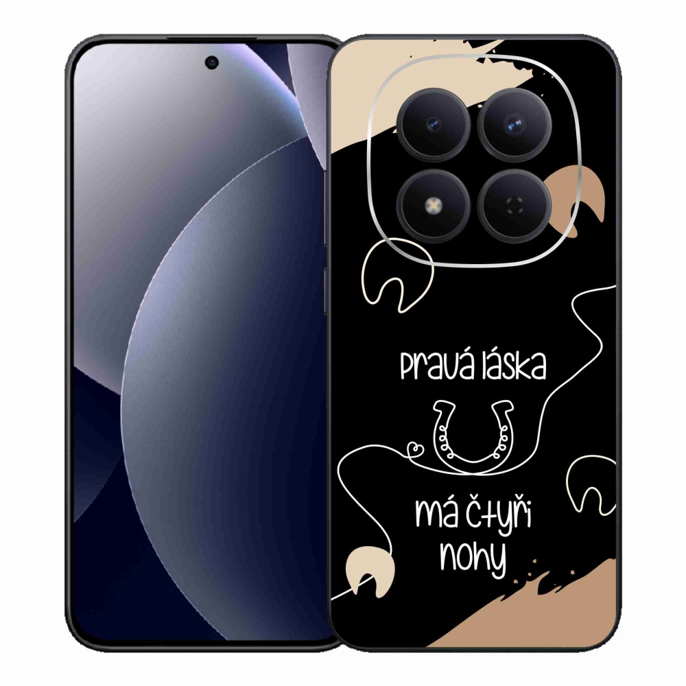Gelový kryt mmCase na Xiaomi Redmi Note 15 Pro 5G - koňský motiv černé pozadí