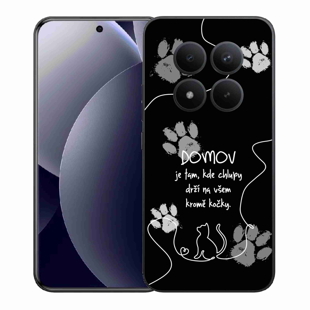 Gelový kryt mmCase na Xiaomi Redmi Note 15 Pro+ 5G/Xiaomi Poco M8 Pro 5G - kočičí motiv černé pozadí