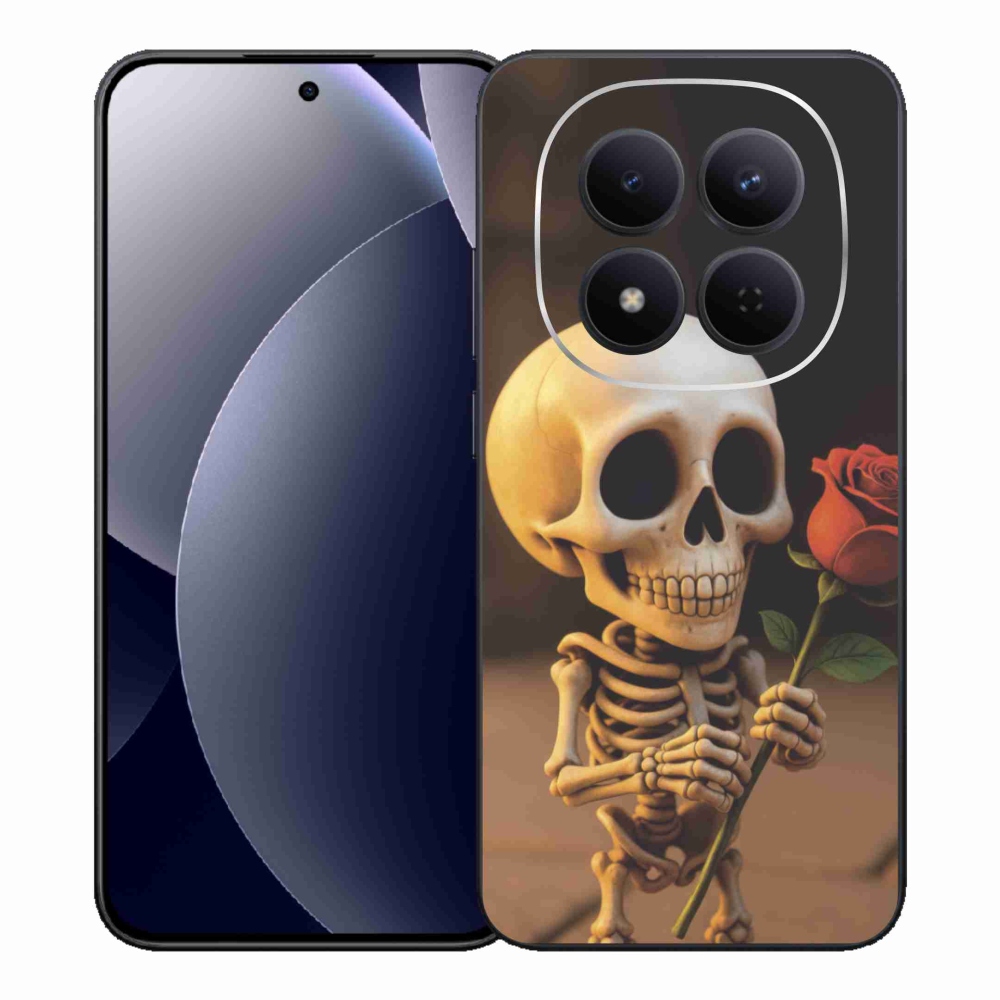 Gelový kryt mmCase na Xiaomi Redmi Note 15 Pro 5G - kostlivec s růží