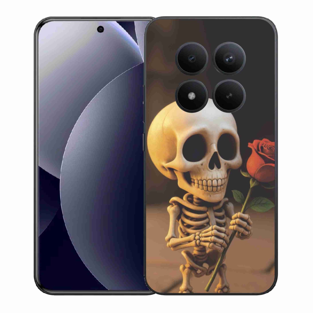 Gelový kryt mmCase na Xiaomi Redmi Note 15 Pro+ 5G/Xiaomi Poco M8 Pro 5G - kostlivec s růží