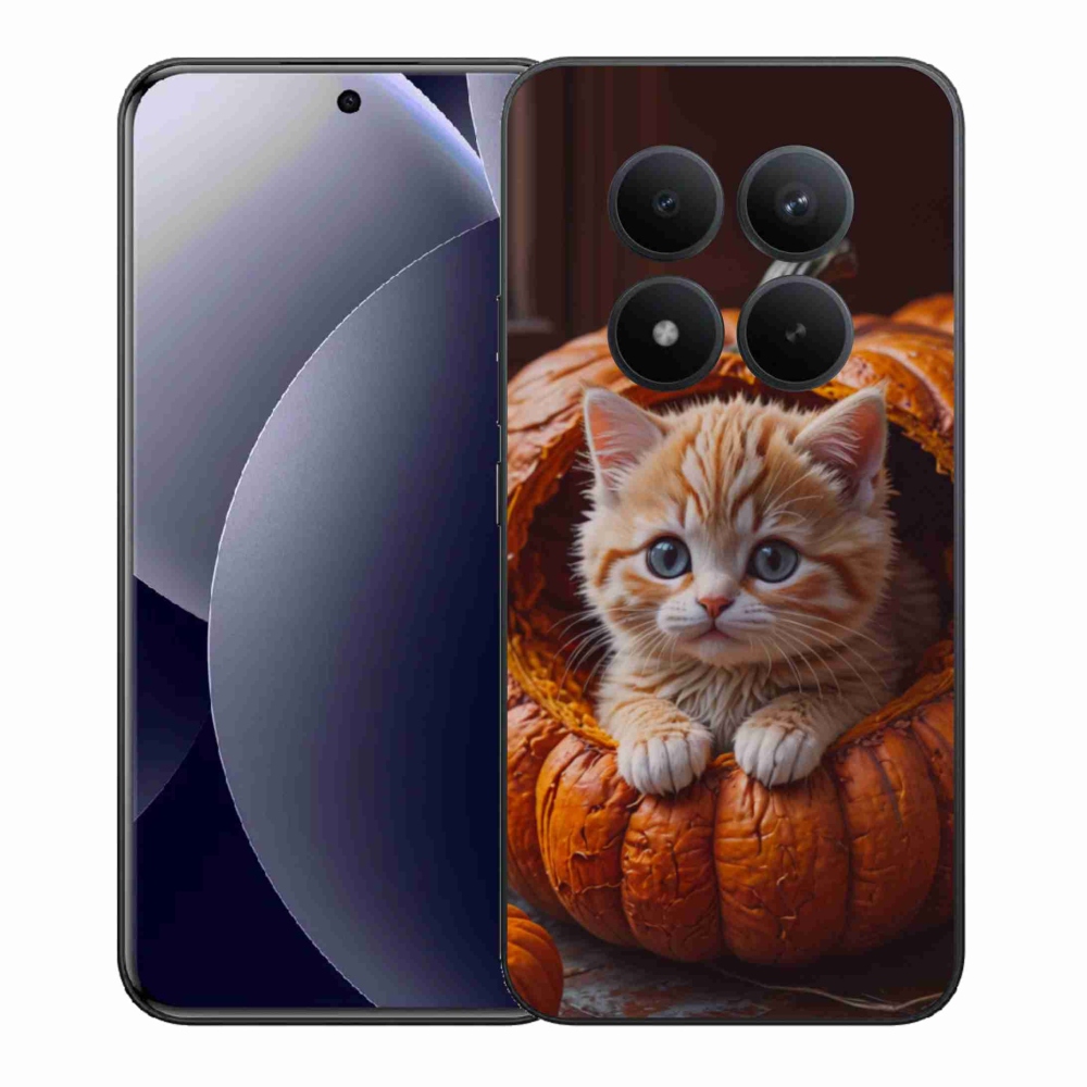 Gelový kryt mmCase na Xiaomi Redmi Note 15 Pro+ 5G/Xiaomi Poco M8 Pro 5G - kotě a dýně 2