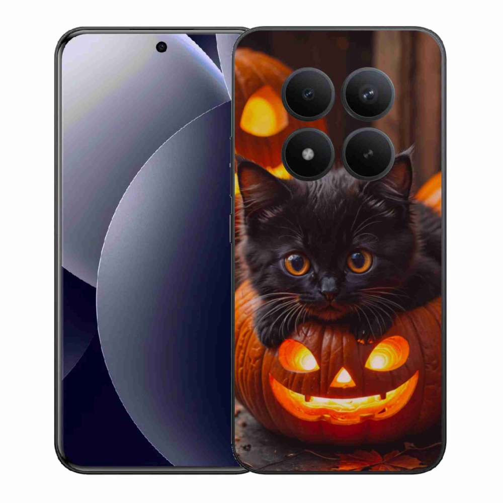 Gelový kryt mmCase na Xiaomi Redmi Note 15 Pro+ 5G/Xiaomi Poco M8 Pro 5G - kotě a dýně