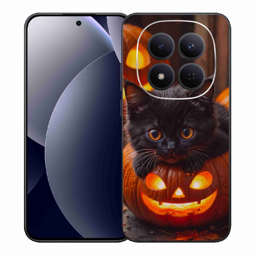 Gelový kryt mmCase na Xiaomi Redmi Note 15 Pro 5G - kotě a dýně