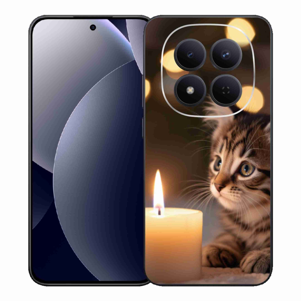 Gelový kryt mmCase na Xiaomi Redmi Note 15 Pro 5G - kotě a svíčka