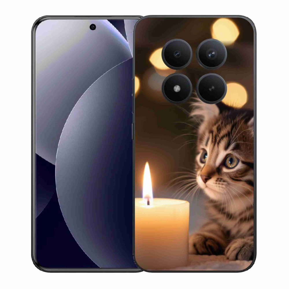 Gelový kryt mmCase na Xiaomi Redmi Note 15 Pro+ 5G/Xiaomi Poco M8 Pro 5G - kotě a svíčka